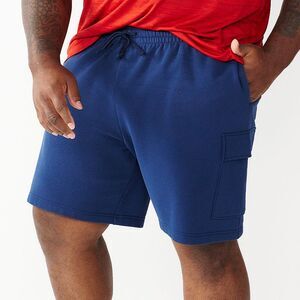 Big & Tall Tek Gear Ultra Soft Fleece Cargo Shorts  LT Blue NWT
